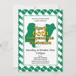 Invitación NIGERIA 60.ª INDEPENDENCIA | Bandera de Nigeria