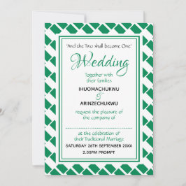 Invitación NIGERIA FLAG Boda nigeriano personalizado con esti