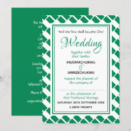 Invitación NIGERIA FLAG Boda nigeriano personalizado con esti
