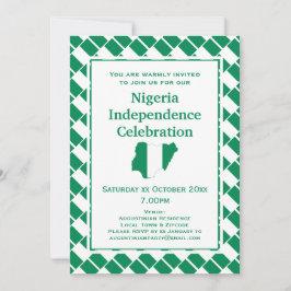 Invitación NIGERIA INDEPENDENCIA CELEBRACIÓN Bandera Nigerian