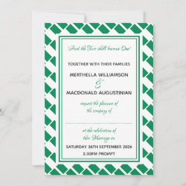 Invitación NIGERIA Patriótica Scripts Boda personalizado