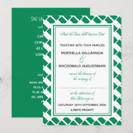 Invitación NIGERIA Patriótica Scripts Boda personalizado
