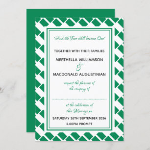 Invitación NIGERIA Patriótica Scripts Boda personalizado