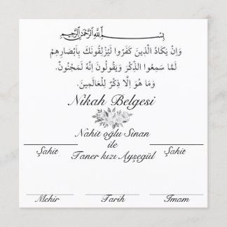 Invitación Nikah belgesi