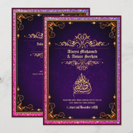 Invitación NIKAH - Boda islámico caligrafía oro azul