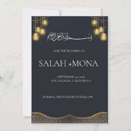 Invitación NIKAH, Boda musulmán, bismillah, árabe islámico