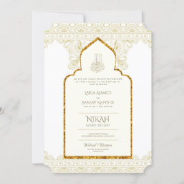 Invitación NIKAH - Boda Oro de la Mezquita Islámica Ornate
