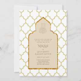 Invitación NIKAH - Boda Oro de la Mezquita Islámica Ornate