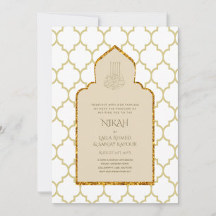 Invitación NIKAH - Boda Oro de la Mezquita Islámica Ornate
