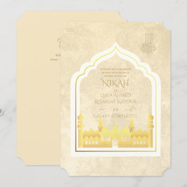 Invitación NIKAH - Boda Oro de la Mezquita Islámica Ornate