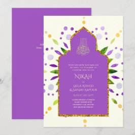 Invitación NIKAH - Invitat Boda de oro morado de Mandala mode