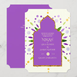 Invitación NIKAH - Invitat Boda de oro morado de Mandala mode