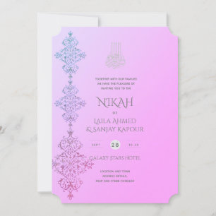Invitación NIKAH - Ornate Islamic Gold Boda Rosa Inv