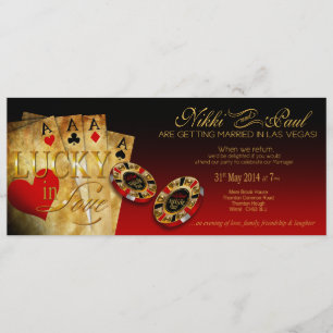 Invitación Nikki CHAMPAGNE METÁLICO Boda en Las Vegas
