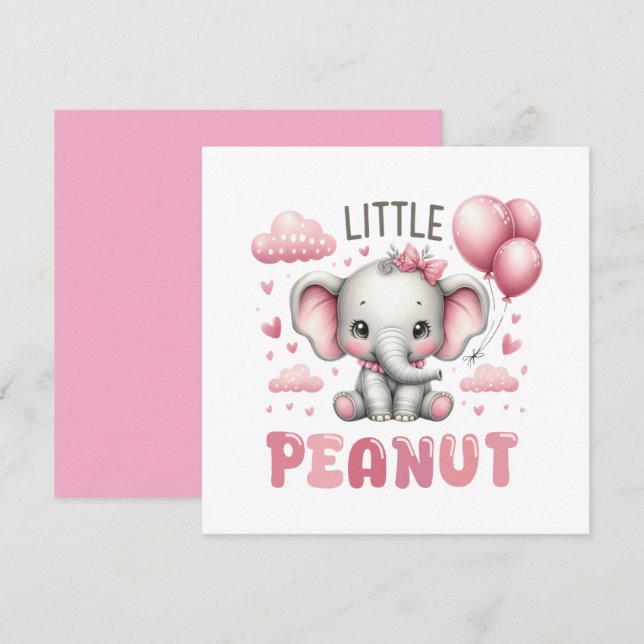 Invitación Niña adorable pequeño cacahuete  (Anverso / Reverso)
