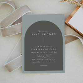 Invitación NINA Arch Bohemian Sage Green Photo Baby Shower