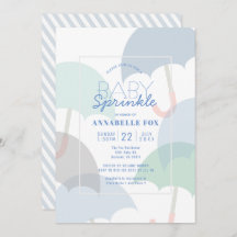 Niña azul paraguas bebé ducha de rociado