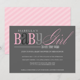 Invitación Niña bebé Carbón