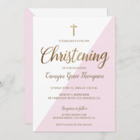 Niña bebé cristiana de oro blanco rosado moderno