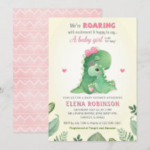 Niña bebé de dinosaurios rosados Ducha Dulce salva