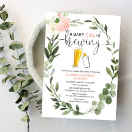 Invitación Niña bebé está preparando parejas de vegetación pa