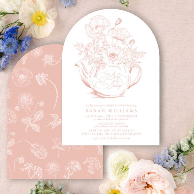 Invitación Niña Bebé está preparando una Ducha Floral Rosa Vi (Subido por el creador)