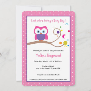 Invitación Niña Búho Gritón Amante de las Aves
