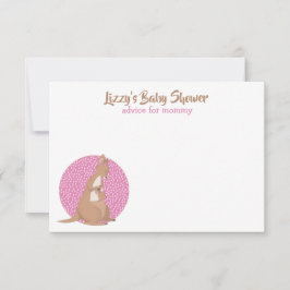 Invitación Niña canguro ducha rosa