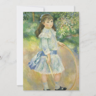 Invitación Niña con aro de Pierre Renoir, Fiesta de cumpleaño