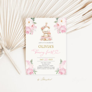 Invitación Niña cumpleaños Beary primero