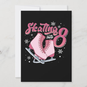Invitación Niña de 8 años patinando sobre hielo en su cumplea