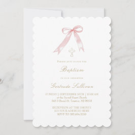 Invitación niña de arco rosa Baptismo