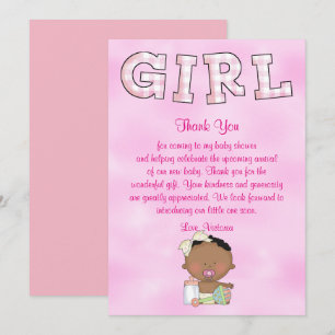 Invitación Niña de Baby Shower étnica