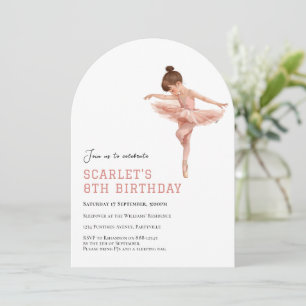 Invitación Niña de ballet rosa - Cumpleaños de cualquier edad
