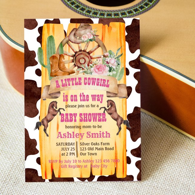 Invitación Niña de bebé rodeo: ducha de bebé occidental (Subido por el creador)