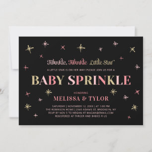 Invitación Niña de Brillo Brillo Estrellita de Baby Sprinkle