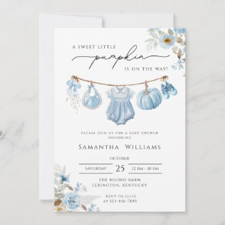 Invitación Niña de calabaza rosa, Baby Shower, Calabacita