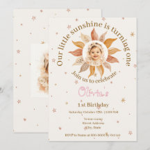 Niña de cumpleaños con foto Boho Sunshine