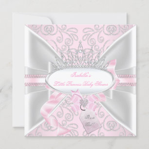 Invitación Niña de ducha de bebé bonita pequeña princesa diam