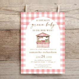 Invitación Niña de origen local en camino a la ducha de bebé