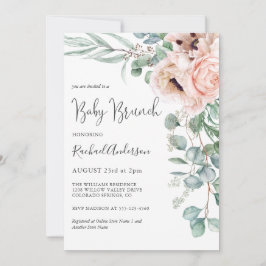 Invitación Niña de Pastel Suave Brunch de Bebé