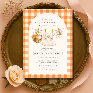 Invitación Niña Dulce Calabacita en Camino Baby Shower
