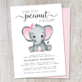 Invitación Niña elefante linda ducha por correo