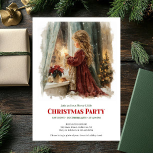 Invitación Niña elegante con estrella brillante editable