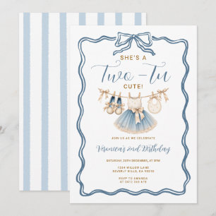 Invitación Niña Es una bailarina adorable de dos años cumplea