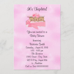 Invitación Niña étnica de los tríos de Baby Shower