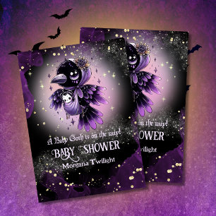 Invitación Niña gótico entregada por Crow Moonlight