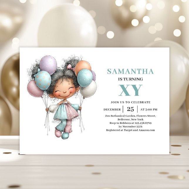 Invitación Niña Hada Caprichosa Cumpleaños 2 Pastel Dulce (Whimsical Fairy Girl 2nd Birthday Pastel Cute invitation)
