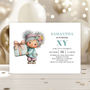 Invitación Niña Hada Caprichosa Cumpleaños 9 Magia Pastel 
