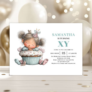 Invitación Niña Hada Encantadora Cumpleaños 9 Fantasía Mágica
